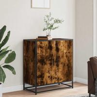 Dressoir 68x35x76 cm bewerkt hout en metaal gerookt eiken - thumbnail