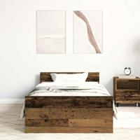 Bedframe zonder matras 100x200 cm bewerkt hout oud hout - thumbnail