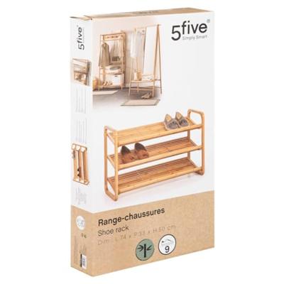 5Five Schoenenrek - bruin - bamboe - 9 paar schoenen - 74 x 50 cm 5Five Schoenenrek - bruin - bamboe - 9 paar schoenen - 74 x 50 cm