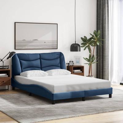 Bedframe zonder matras stof blauw 140x190 cm