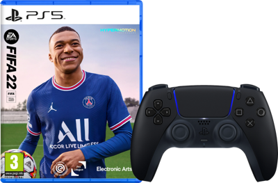 FIFA 22 PS5 + PlayStation 5 Dualsense Controller Midnight Black