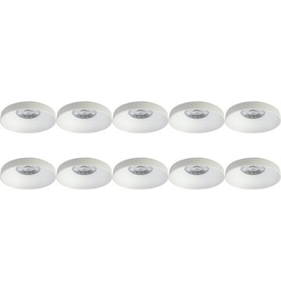 Spot Armatuur 10 Pack - Pragmi Vrito Pro - GU10 Inbouwspot - Rond - Wit - Aluminium - Ø82mm