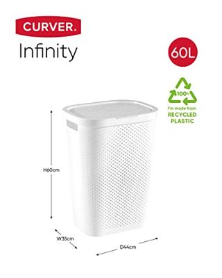 Curver infinity wasbox dots 60 liter wit