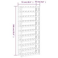 Wijnrek voor 77 flessen massief grenenhout grijs - thumbnail