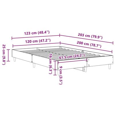 Bedframe zonder matras 180x200 cm spaanplaat betongrijs - thumbnail