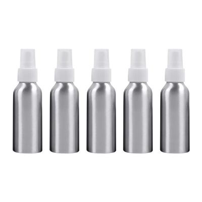 5 stuks hervulbare glas fijne mist verstuivers aluminium fles 100ml (wit)