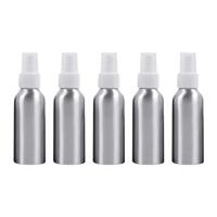5 stuks hervulbare glas fijne mist verstuivers aluminium fles 100ml (wit) - thumbnail