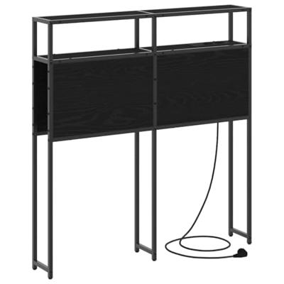 Opberghoofdbord met plank Zwart eiken 90 cm Bewerkt hout