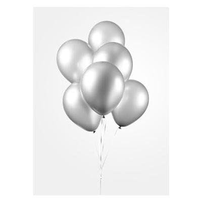 Globos Ballonnen metallic zilver 30cm, 10st.