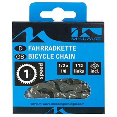 Shimano M-wave ketting single speed, 1/2x1/8 112l grijs/bruin (hangverpakking)