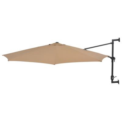 VidaXL Wandparasol met metalen paal 300 cm taupe