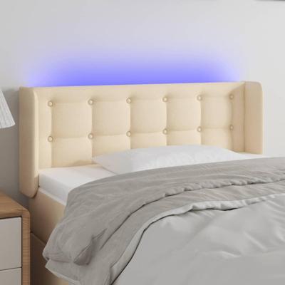 Hoofdbord LED 103x16x78/88 cm stof crèmekleurig