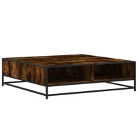 Salontafel 100x100x30 cm bewerkt hout en metaal gerookt eiken - thumbnail