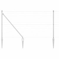 VidaXL Hek met paal zilver 1 x 10 m staal - thumbnail