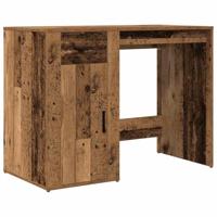 Bureau 100x49x75 cm bewerkt hout oud houtkleurig - thumbnail