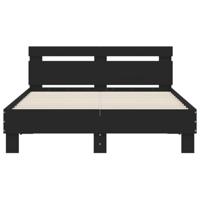 Bedframe met hoofdeinde en LED zwart 135x190 cm - thumbnail