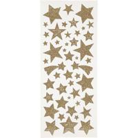 Creativ Company Glitterstickers, sterren, vel 10x24 cm, ca. 110 stuk, goud, 2 vel/ 1 doos - thumbnail