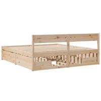 Bedframe zonder matras massief grenenhout 200x200 cm - thumbnail