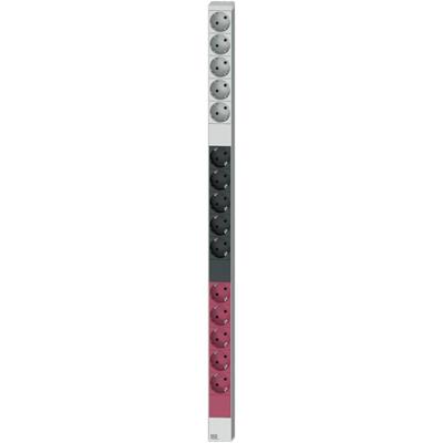 Bachmann 800.0107 19 inch Stekkerdoos voor patchkast 1 HE Geaarde contactdoos Aluminium profiel Meerdere kleuren