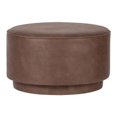 vtwonen Ronde Poef 'Coffee' Eco-leer 60cm, kleur Warm Bruin