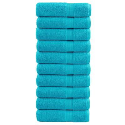 VidaXL Handdoeken solund 10 st 600 g/m² 50x100 cm turquoise