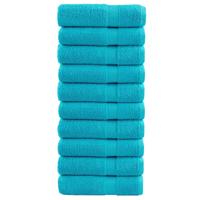 VidaXL Handdoeken solund 10 st 600 g/m² 50x100 cm turquoise - thumbnail