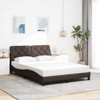 Bedframe zonder matras stof donkerbruin 140x190 cm - thumbnail