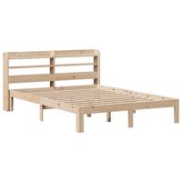 Bedframe met hoofdbord massief grenenhout 150x200 cm - thumbnail