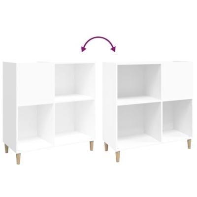 Platenkast 84,5x38x89 cm bewerkt hout wit