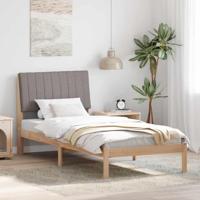 Bedframe met hoofdeinde Bruin 90 x 200 cm Stof - thumbnail