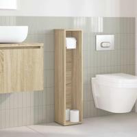 Badkamerkast met rolhouder 20,5x20x90 cm sonoma eikenkleurig - thumbnail