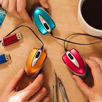 Go Mini Optical Travel Mouse - Muis - rechts- en linkshandig - optisch - 3 knoppen - met bekabeling - USB - thumbnail