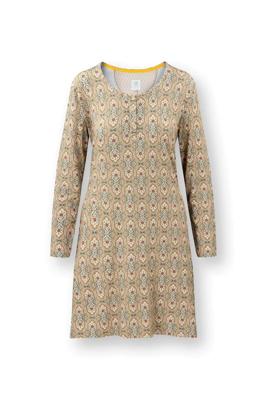 Pip Studio Desiree Nachthemd Lange Mouw Jabalini Khaki XXL