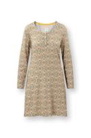 Pip Studio Desiree Nachthemd Lange Mouw Jabalini Khaki XXL - thumbnail