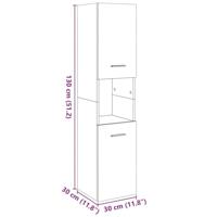 Badkamerwandkast 30x30x130 cm bewerkt hout betongrijs - thumbnail