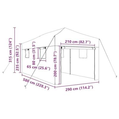 Kas met dak Groen 290 x 580 x 315 cm Staal