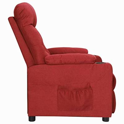 Fauteuil verstelbaar stof wijnrood