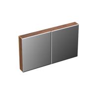 Spiegelkast Forzalaqua Uni 120x68.5x12.5 Cm 2 Deuren Tweezijdig Spiegel Noten Pure Walnut - thumbnail