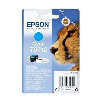 Epson inktcartridge T0712, 345 pagina's, OEM C13T07124012, cyaan