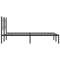 Bedframe met hoofdbord metaal zwart 120x200 cm - thumbnail