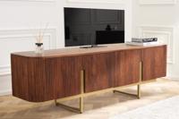 Design TV-meubel GATSBY 160cm bruin matgoud Mangoholz Retro - 43334 - thumbnail