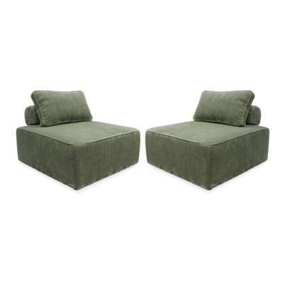 sweeek - Fauteuil voor modulaire bank ribfluweel (set van 2)