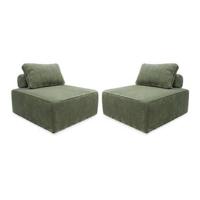 sweeek - Fauteuil voor modulaire bank ribfluweel (set van 2) - thumbnail