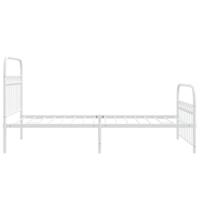 Bedframe met hoofd- en voeteneinde metaal wit 107x203 cm - thumbnail