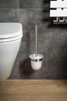Toiletborstelhouder Sapho X-Steel Hangend 11.5x32.5 cm Geborsteld RVS / Melkglas - thumbnail