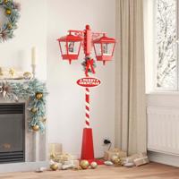 Kerststraatlamp met 2 lantaarns Rood 80 x 40,5 x 188 cm Metaal - thumbnail