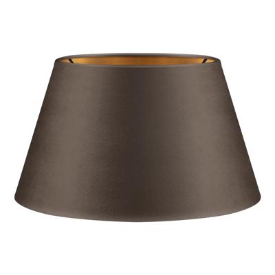 Fluweel - Velvet Lampenkap - Conisch - Grey + goud - Luxe stijl - ø30 x 17 cm - E27 fitting - voor tafellampen - voor woonkamer en eetkamer
