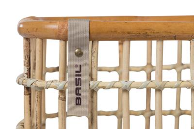 Basil green life - rotan fietsmand - medium - voorop natural bruin