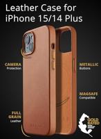 Mujjo Leather Case met MagSafe iPhone 14 / 15 Plus bruin - thumbnail
