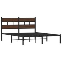 Bedframe met hoofdbord zonder matras bruin eiken 150x200 cm - thumbnail